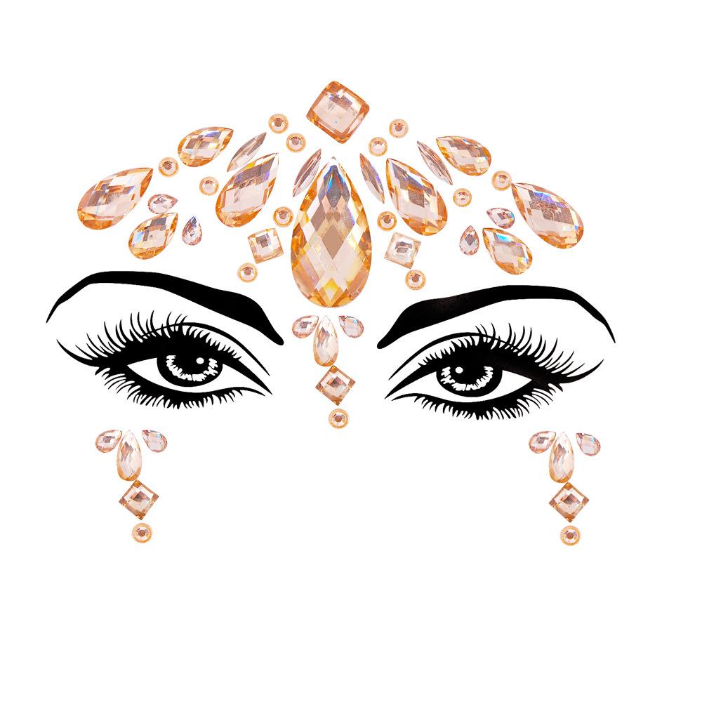 Crystal Tattoo Sticker Glitter Eyeliner Eyebrow Makeup Face Eyes Diamond Temporary Tattoo Rock Rhinestone 3D Eyeliner Stickers