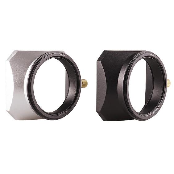 Camera Vintage Style Square Lens Hood Shade Metal Interface Mask Silver Black Light Shield Cover 37 39 40.5 43 46 49 52 55 58mm