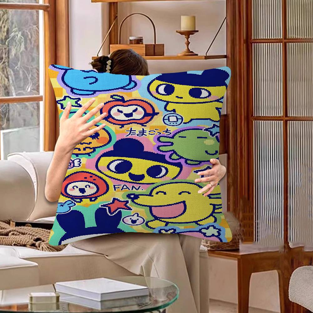 Game Fanart Cute Cartoon TTamagotchi Pillow Cushion Cover Pillowcase Living Room Sofa Home Decor Customized