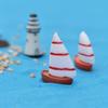Miniature Resins Figurines Artificial Sailboat Boat Resin Diy Craft Micro Landscape Moss