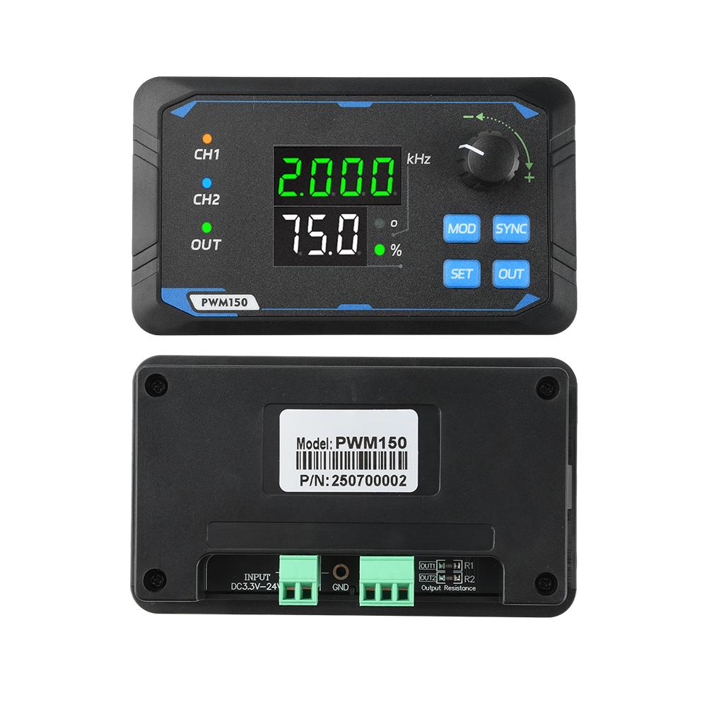 

DC5-24V PWM150 Dual-Channel Signal Generator Servo Motor Driver Adjustable Square Wave Pulse Frequency and Duty Cycle 1Hz-150kHz