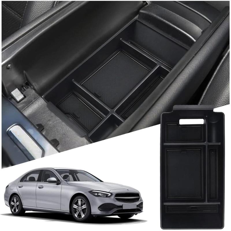 Premium ABS  Center Console Tray For Mercedes-Benz C-Class W206 22-25 Durable Anti-Slip Armrest Storage Box Car Styling