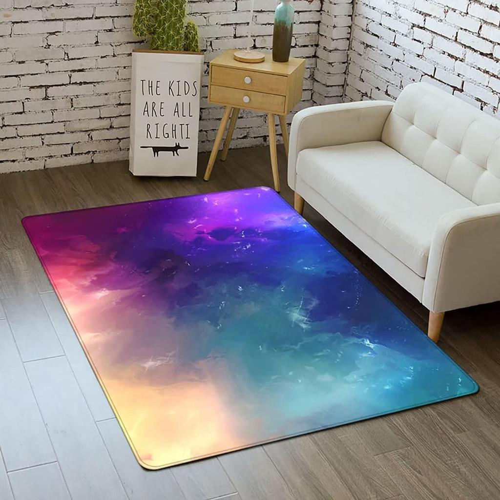 Colors Dreamy Carpet Night Sky Planets Landscape Pattern Mat Gradient Artistic Home Decor Anti-slip Rug for Living Room Bedroom