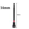 5PCS 6 Inch Magnetic Long Nut Driver 8-14mm For Impact Drill Long Shank Nut Driver Bits Hex Socket Adapter