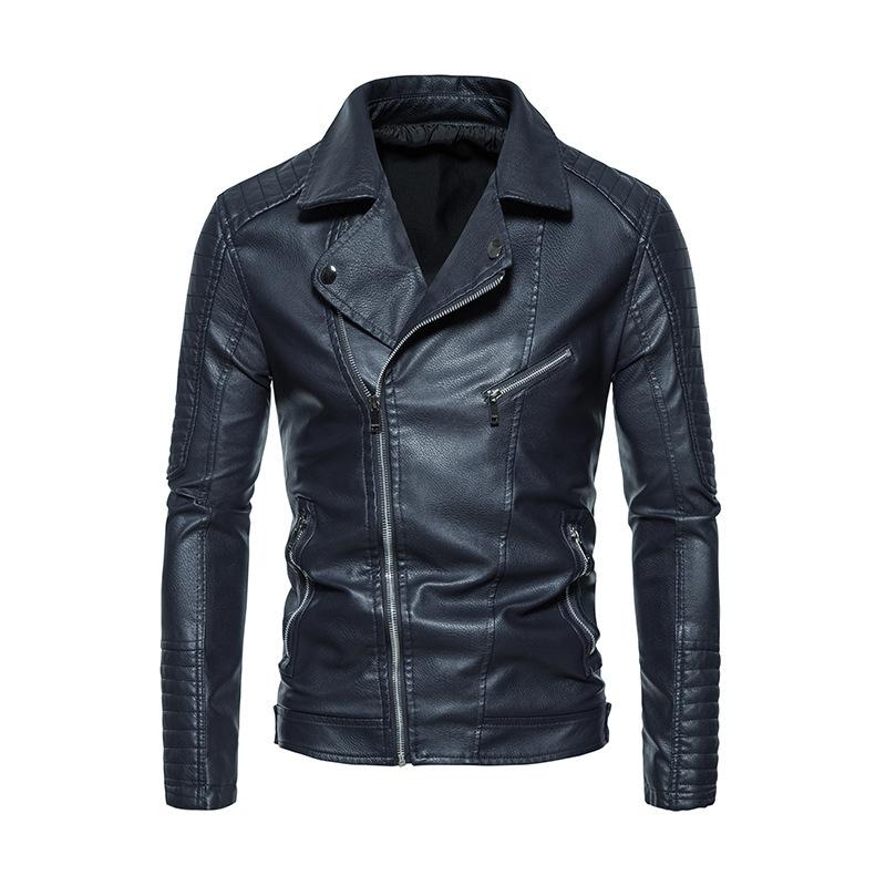 Men's leather jacket casual autumn and winter new leather jacket youth handsome locomotive pu jacket casual men's coat tide