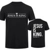 Koszulka z nadrukiem Jesus Is King, T-shirty dla mężczyzn, modna, codzienna koszulka z krótkim rękawem na lato, codzienne T-shirty, chrześcijańskie T-shirty
