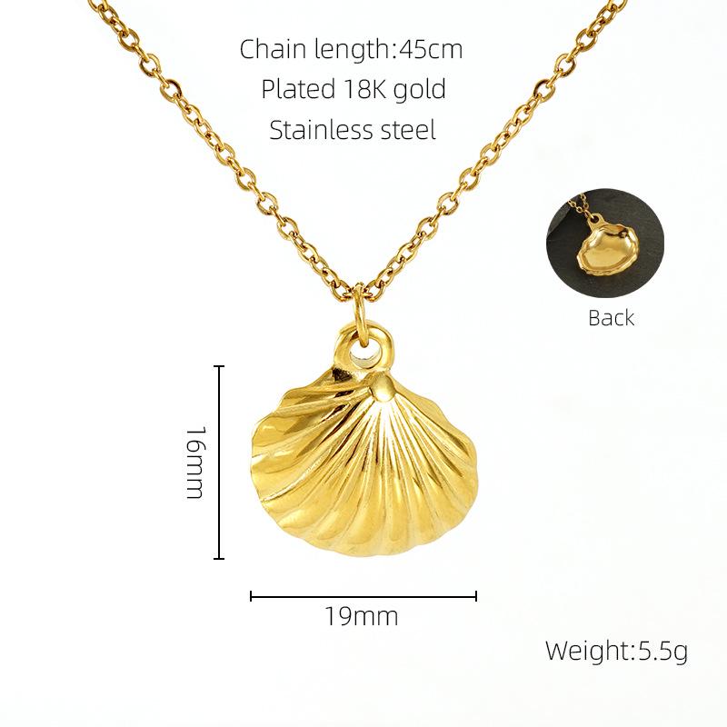 Unique Stainless Steel Irregular Shell Rose Necklace for Women