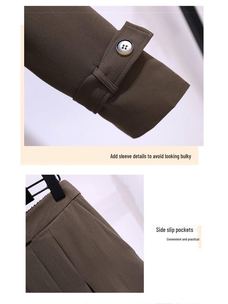 Plus Size Women's Suit: Jacket & Midi Skirt French Design 2025 Autumn Collection