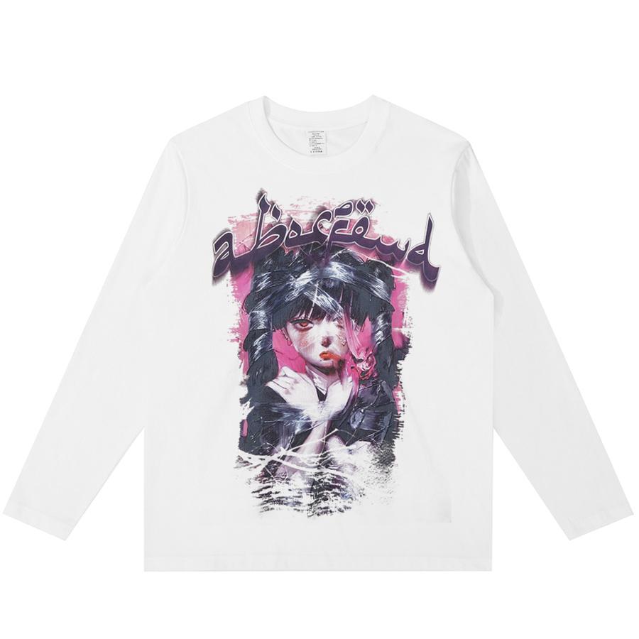 

Уличная футболка с длинным рукавом и принтом «Девушка-сукуба»