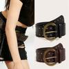 Edgy Punk Rock Unisex Rivets Waist Belt For Jeans Hip Hop Charm PU Leather Adjustable Strap