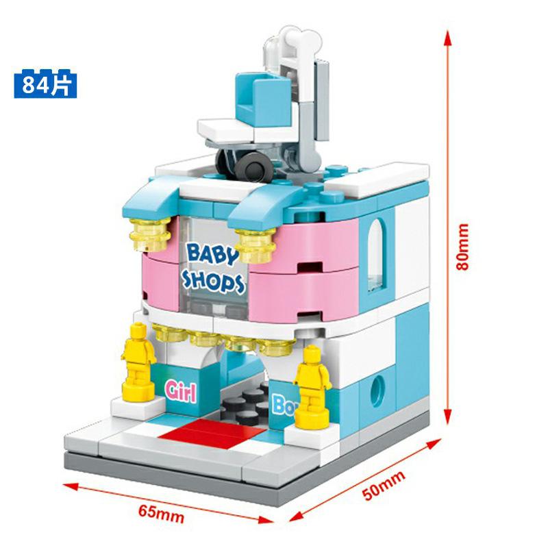 Building Blocks Mini Street View Building Blocks Compatible Building Blocks Children's Educational Assembling Building Blocks