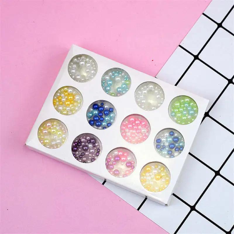 

12 Holes Slime Soft Pottery Fruit Slice Pearl Sequin Sprinkles Filler Children Toys Modeling Clay DIY Accessories Nail Art Tips