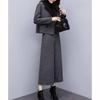 Pants Sets Two Piece Women Wool Cardigan Blazer Thick Button Wide Leg Pants Pockets Solid Casual Suits Outwear Winter