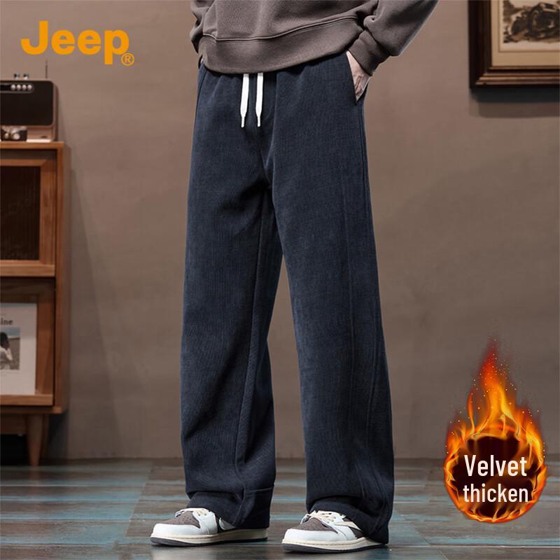 JEEP Men s Fleece-Lined Straight-Leg Casual Pants 4XL