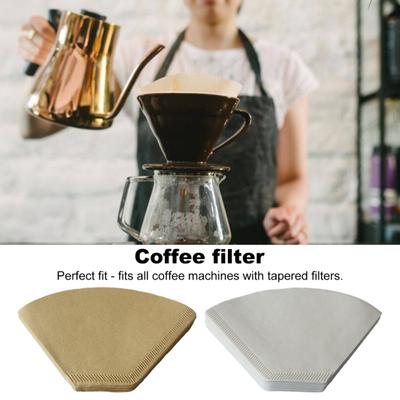 100Pcs Coffee Filter Paper Natural Unbleached Disposable Pour Over Coffee Dripper Cone Universal Coffee Maker Accessories