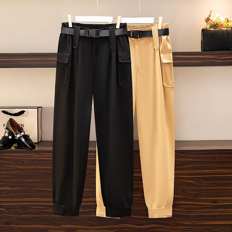 Women Trousers Elastic Waist Casual Loose Ladies Plus Size Sports Solid Color Summer Harem Pants