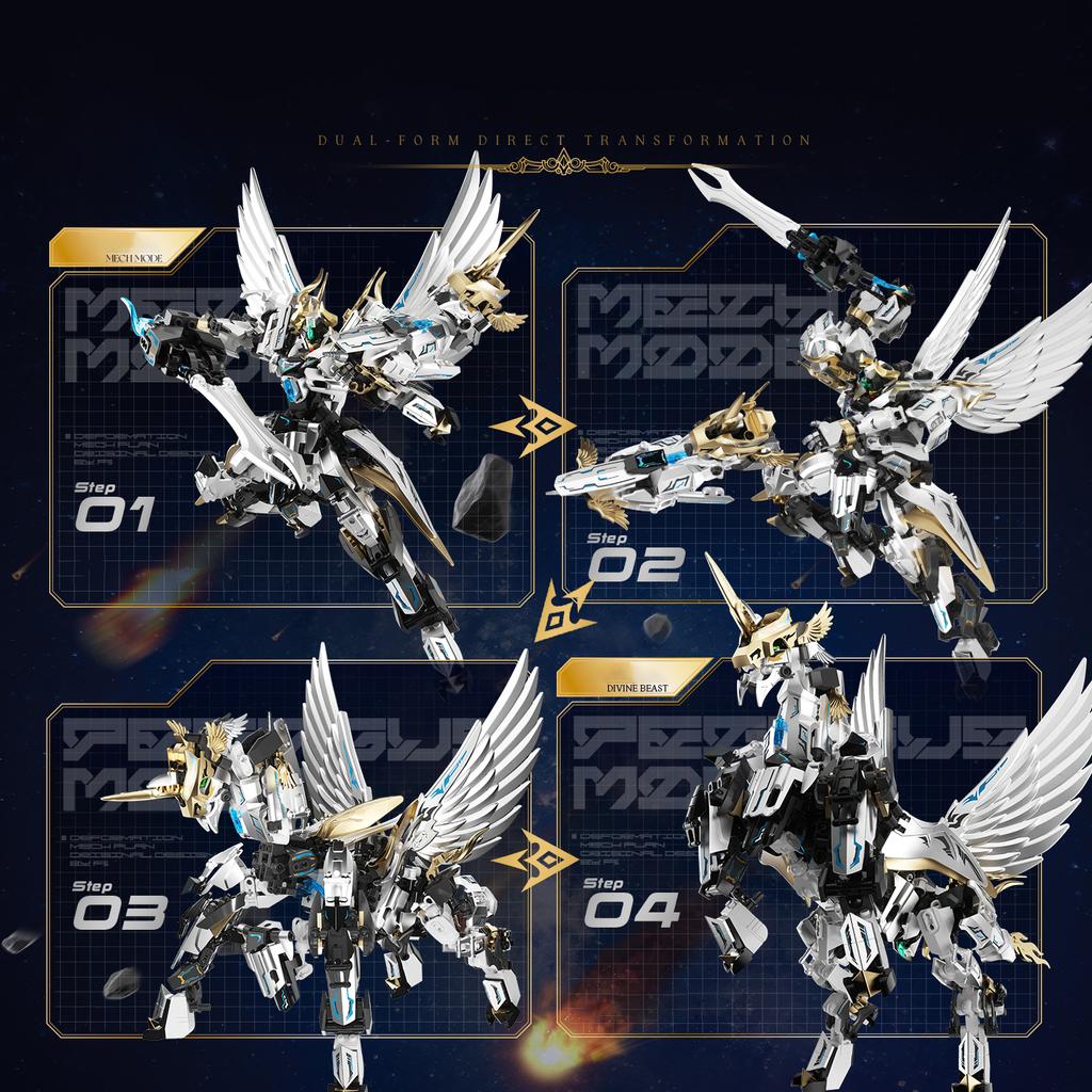 Jaki Mecha Series Transforming Pegasus Robot Model Assembly Toy Building Blocks Educational Toy Boy'S Birthday Gift