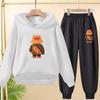 Suit Hoodie, "Baby Boy", Suitable for Boys and Girls Aged 3 to 12. Its Features Are Pink, White and Blue Tops and Trousers