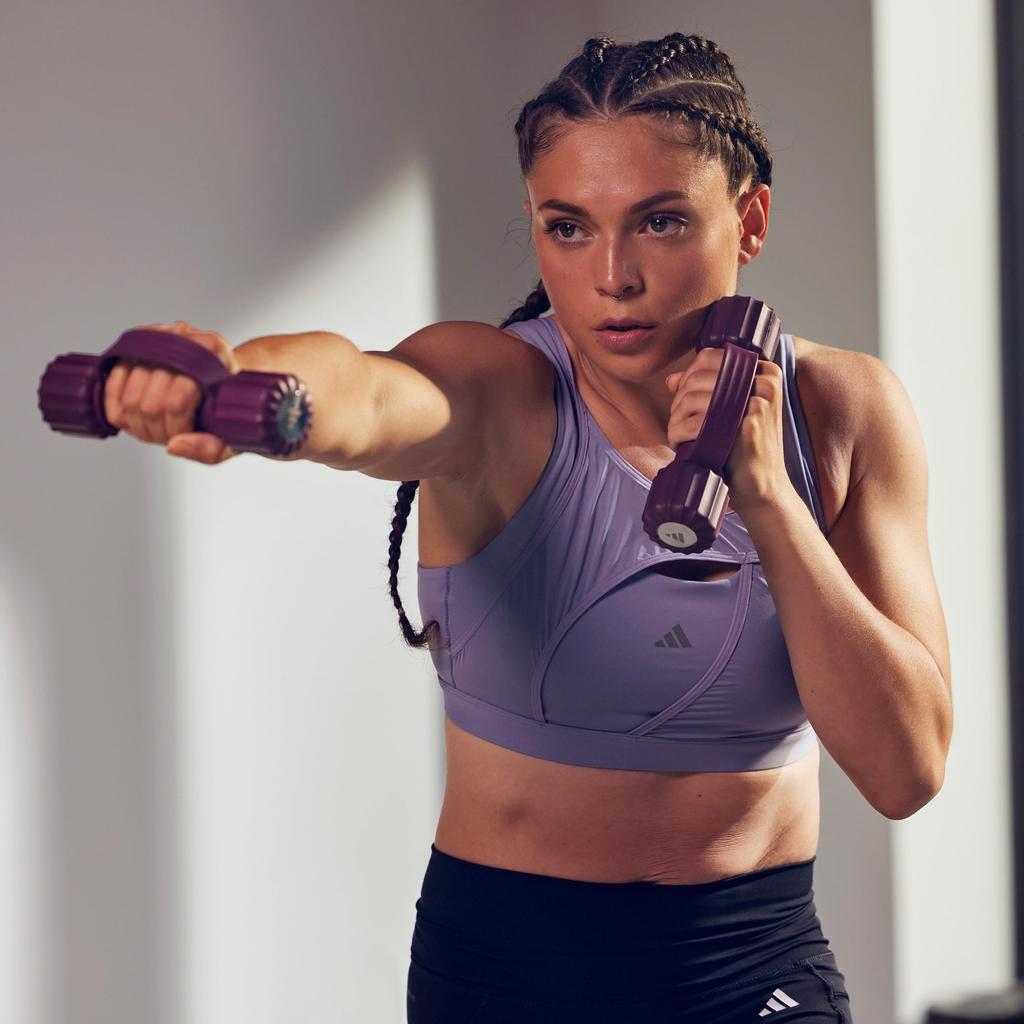 Adidas Soft Grip Dumbbells, 1kg (Pair), Victory Crimson Color, with Silicone Rubber Handles (ADWT-11300)