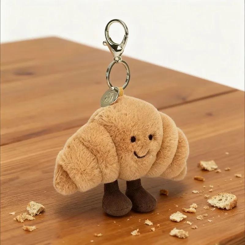 Adorable Croissant Bag Charm Keychain Perfect Novelty Gift for Food Lovers Cute Accessory for Bags and Mobile Phones