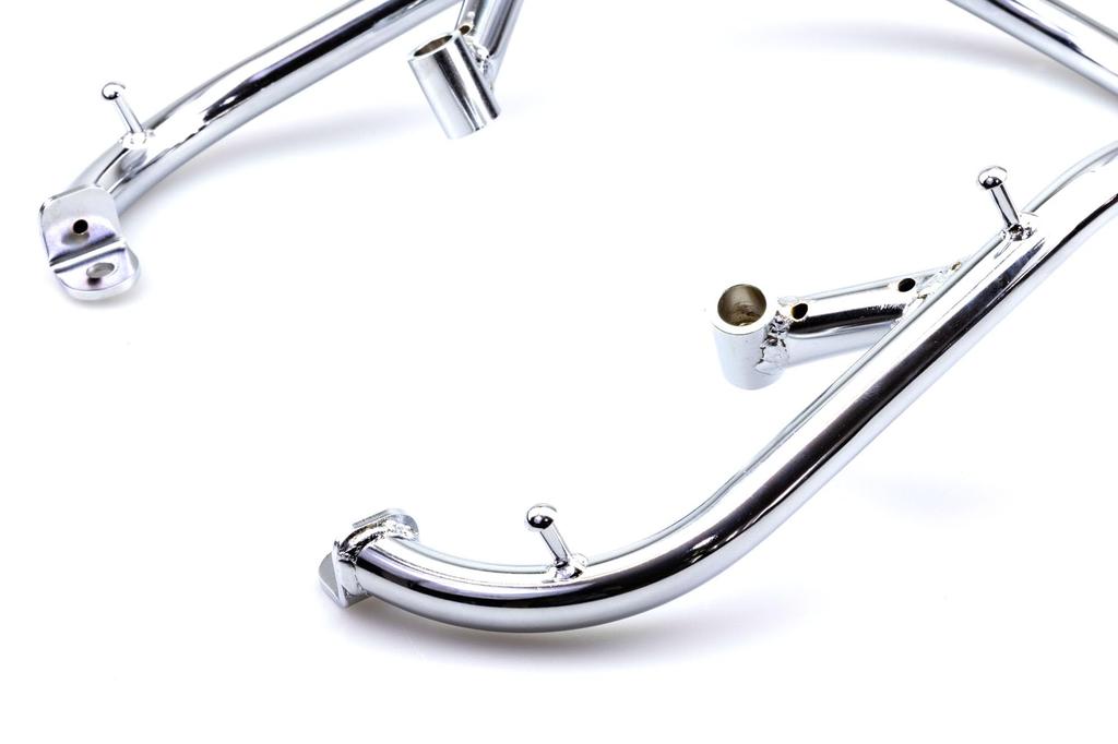 Kijima Meguro Motorcycle Steel Tandem Grip with Assist Grip and Cargo Part Number S1/W230 ('25-) Parts Hook, Plated, 210-557