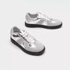 Sun Qian, the Same Virtual Lover, Silver German Training Shoes, Women's Shoes 2025 New Platform White Shoes, Retro Lace Board Shoes