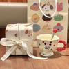 Cute Cute Goblet Hand-painted Cartoon Ceramic Mug Couple Water Cup Birthday Gift Souvenir