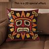 2D Aztec Sun God Print Throw Pillow Covers Pattern Cushion Cover Suitable For Sofa Bedroom Car Pillow Cover