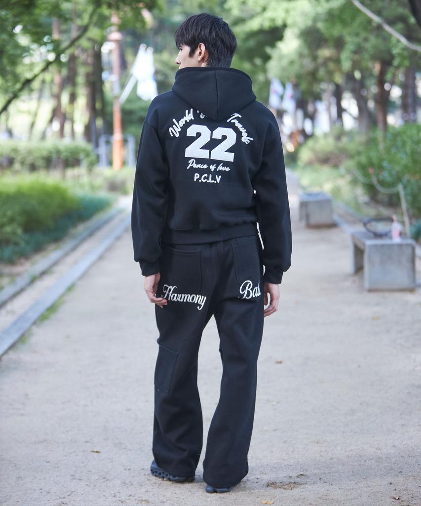 Pioel Parachute Embroidered Pants_Black