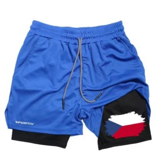 Tschechische Flagge Camouflage Muay Thai Kickboxshorts Herren Damen Unisex Sportbekleidung Doppellagig Schnelltrocknend Atmungsaktiv Training Sport Fitnessstudio Workout
