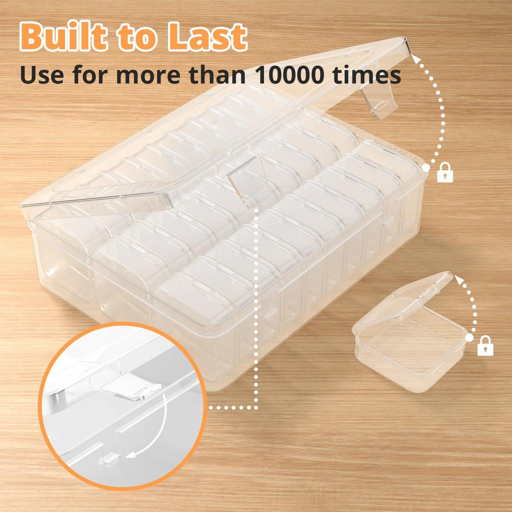 Bead Organizer Box,Small Bead Organizers Storage Case Clear Bead Storage Containers for Bracelet Making DIY Jewelry Craft Nail