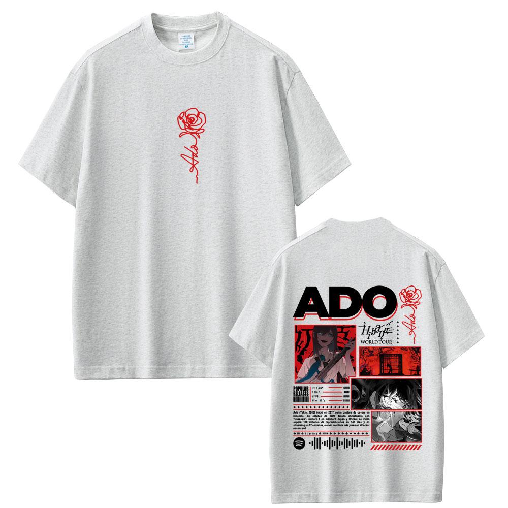 2025 Summer Ado Hibana World Tour 100% Pure Cotton Printed T-shirt Pop Music Unisex Y2k Japanese Style Streetwear Male Tshirt