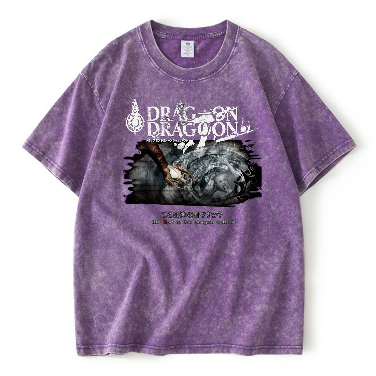 

S-5XL, 260 г/м², 100% хлопок, винтажная футболка с кислотной стиркой, мужская или женская уличная футболка, короткие топы в стиле панк Zomer 5XL фиолетовый