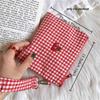 Cute Cherry Plaid Makeup Bag Storage Bag Travel Packaging Small Bag Large Capacity Makeup Coin Wallet