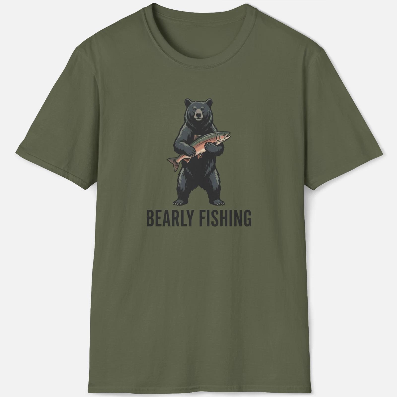 Bearly Fishing Shirt – Funny Outdoor Graphic Tee 3XL