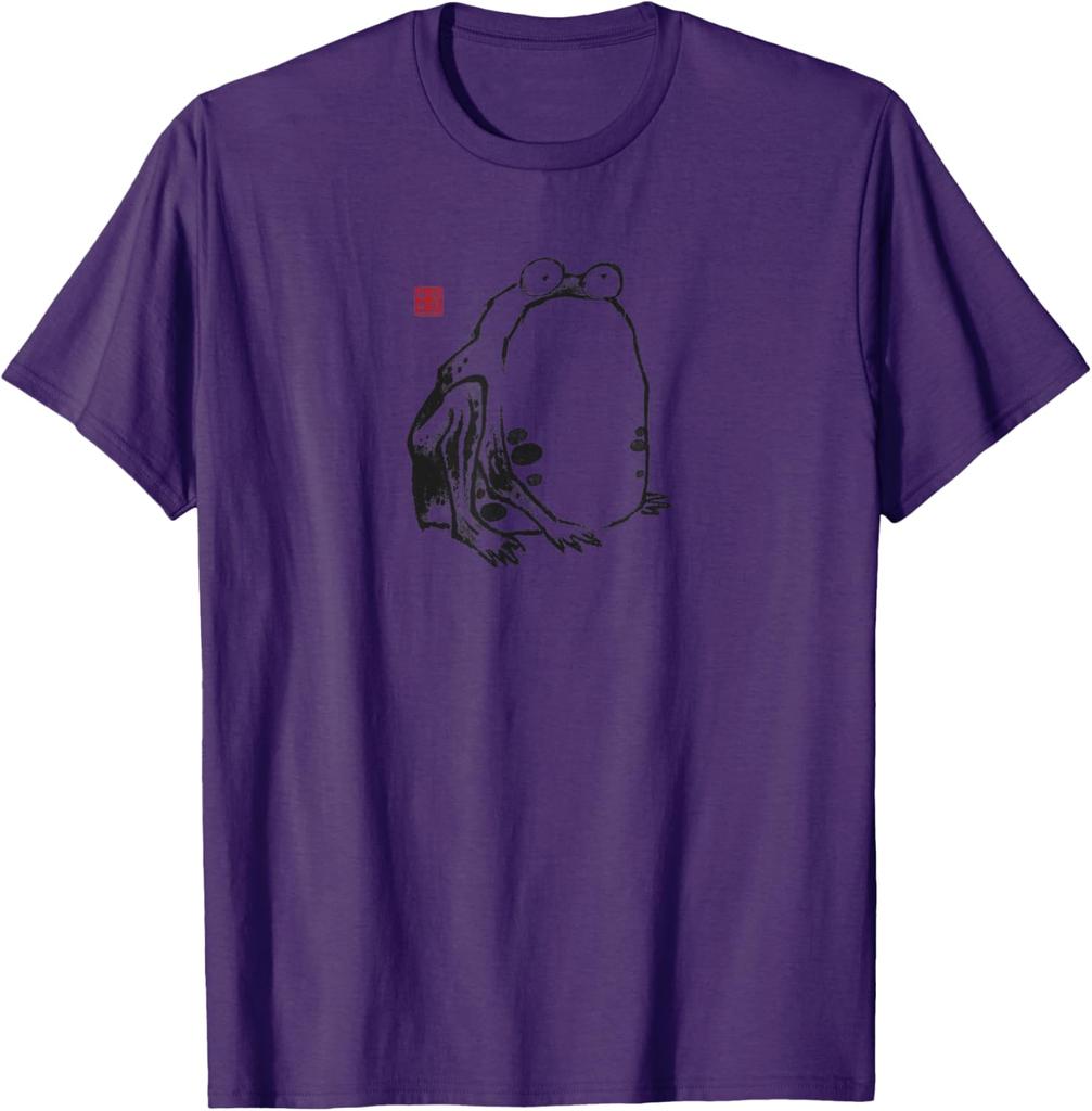 Grumpy Frog Japanese Sumie Art Graphic Tee Vintage Inspired Casual Cotton TShirt