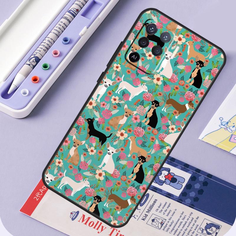 Chihuahua Face Floral Dog For Oppo A96 A76 A16 A94 A74 A54 A15 A18 A38 A58 A78 A98 A40 A60 A80 A57 A17 A77 A5 Pro Case