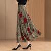 New Summer Retro Ethnic Style Ink-print Chiffon Skirt Women's Long Skirt High Waist A-line Skirt