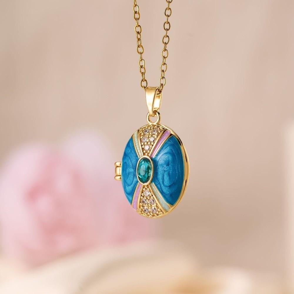 Romantic Photo Frame Necklace Oval Shape Vintage Openable Necklace  Anniversary Gifts