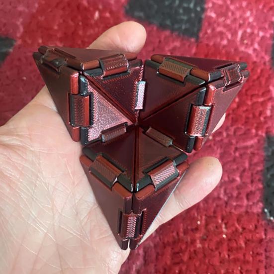 3D Printed Stress Relief Cube Toy Brain Teaser Deformable Puzzle Cube Desk Toy Teens Adults Calming Decompression Flipping Sensory Toy