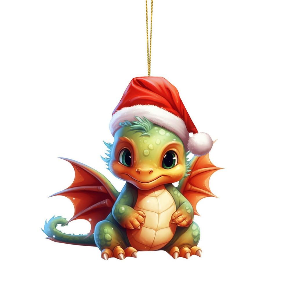 Colorful Cartoon Acrylic Dragon Christmas Tree Decoration Pendant For Unique Gifts