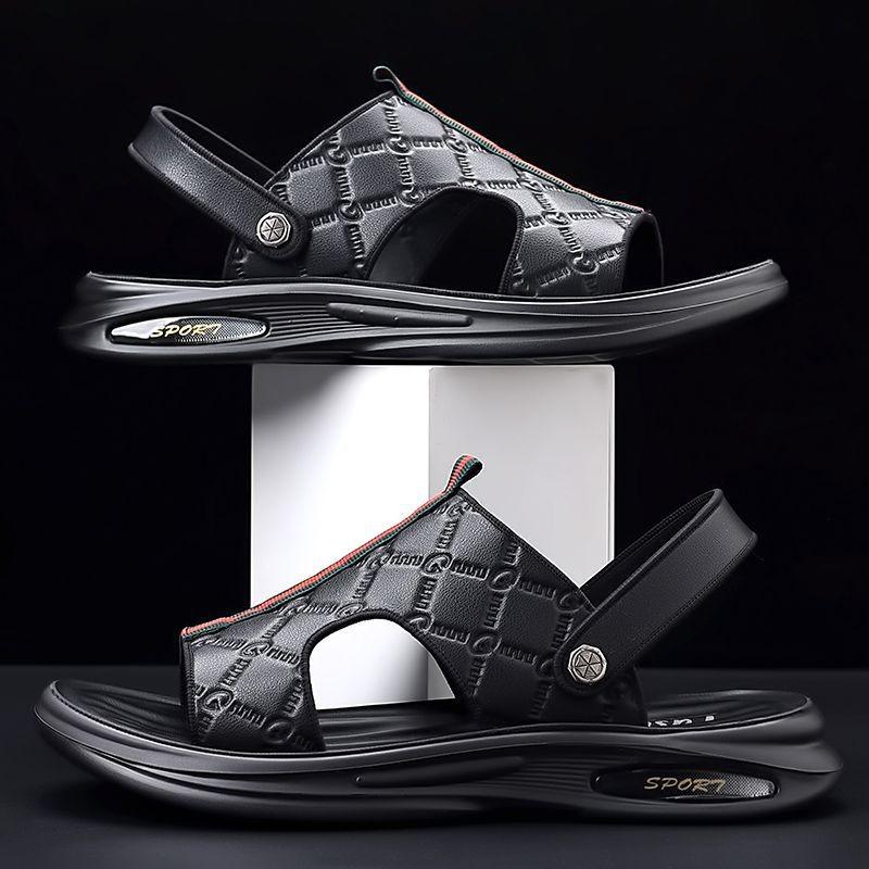 Men's sandals summer leather soft sole non-slip beach shoes new casual dual-purpose outer wear cool slippers