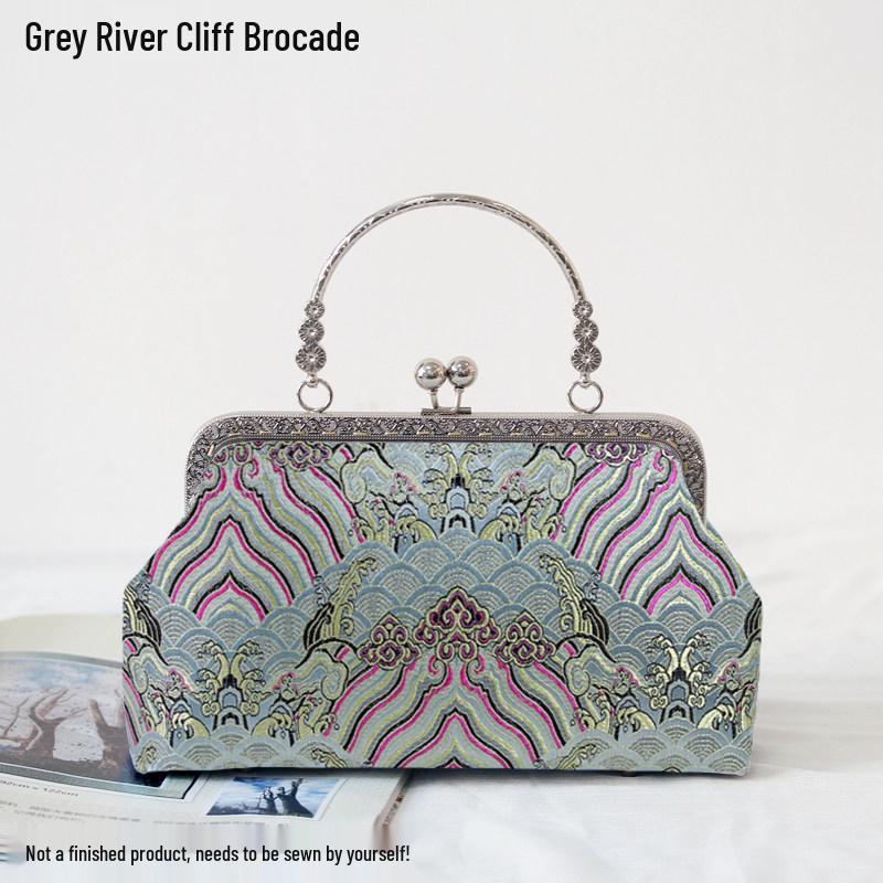 Short Style Handbag Material Kit - Handmade, Multiple Styles, Square Clasp Bag, Includes 20 Needles