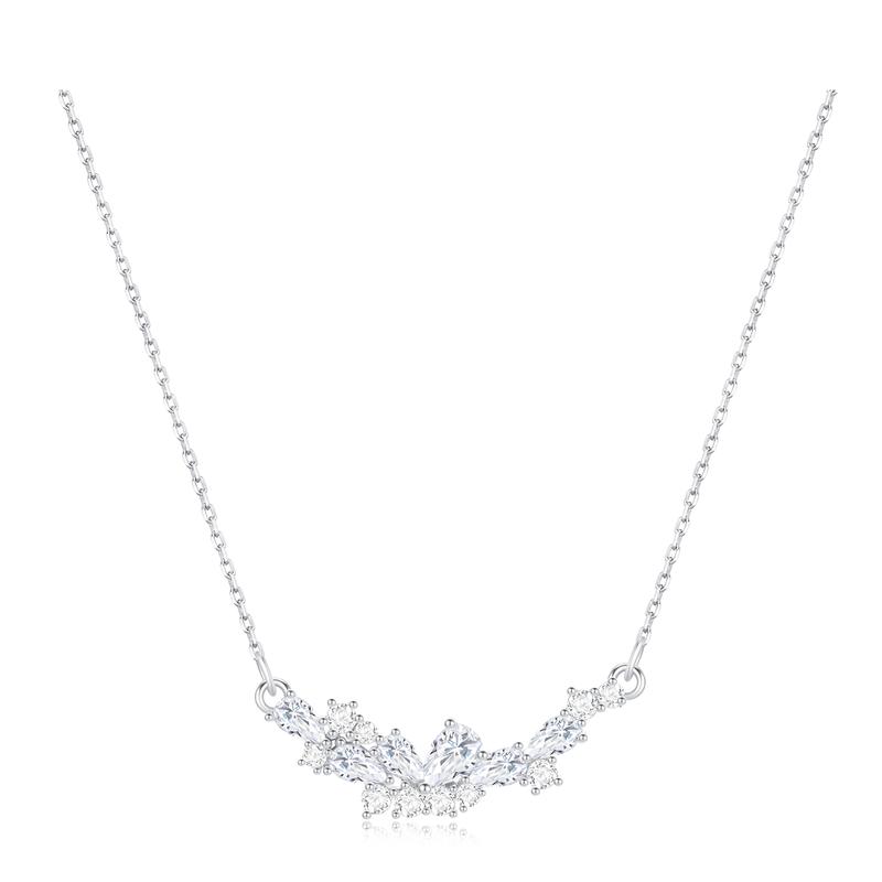 Barbie crystal necklace Shining wisteria flower pendant, exquisite clavicle chain, simple niche sweet necklace, Chun Xuan Bingmao F фиолетовый