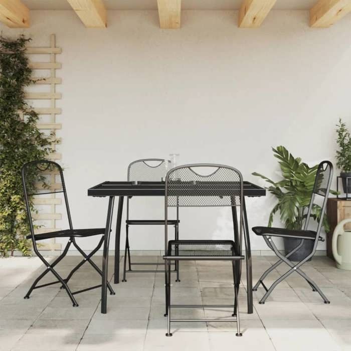 VidaXL Garden Dining Set 5 Pcs Anthracite Metal Mesh 3211811