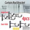 4Pcs Aluminum Alloy Double Curtain Rod Bracket Holder Set Hanging Curtain Bracket Window Track Holder For Bedroom And Home Use