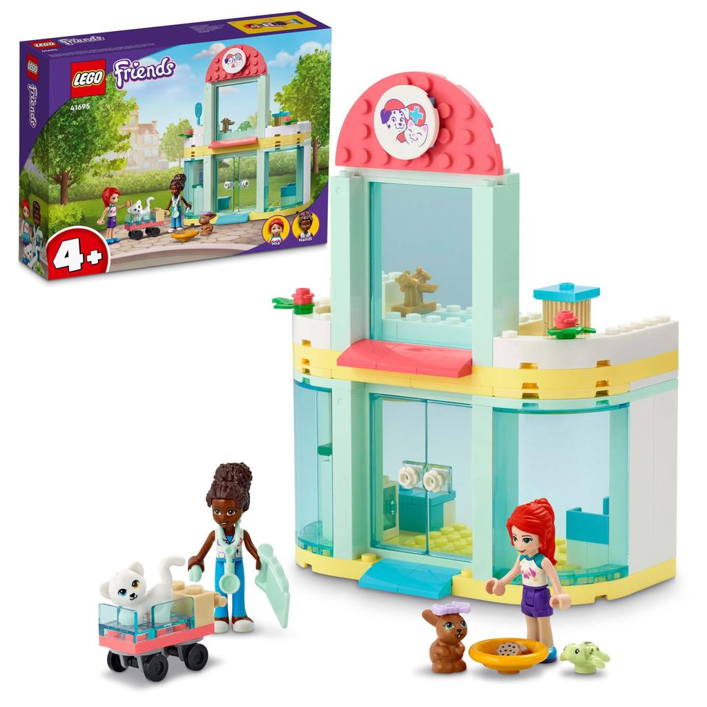 LEGO Friends מרפאה לחיות מחמד הארטלייק סיטי 41695 קוביות משחק מתנה בובת חיה לבנות בגילאי 4 ומעלה