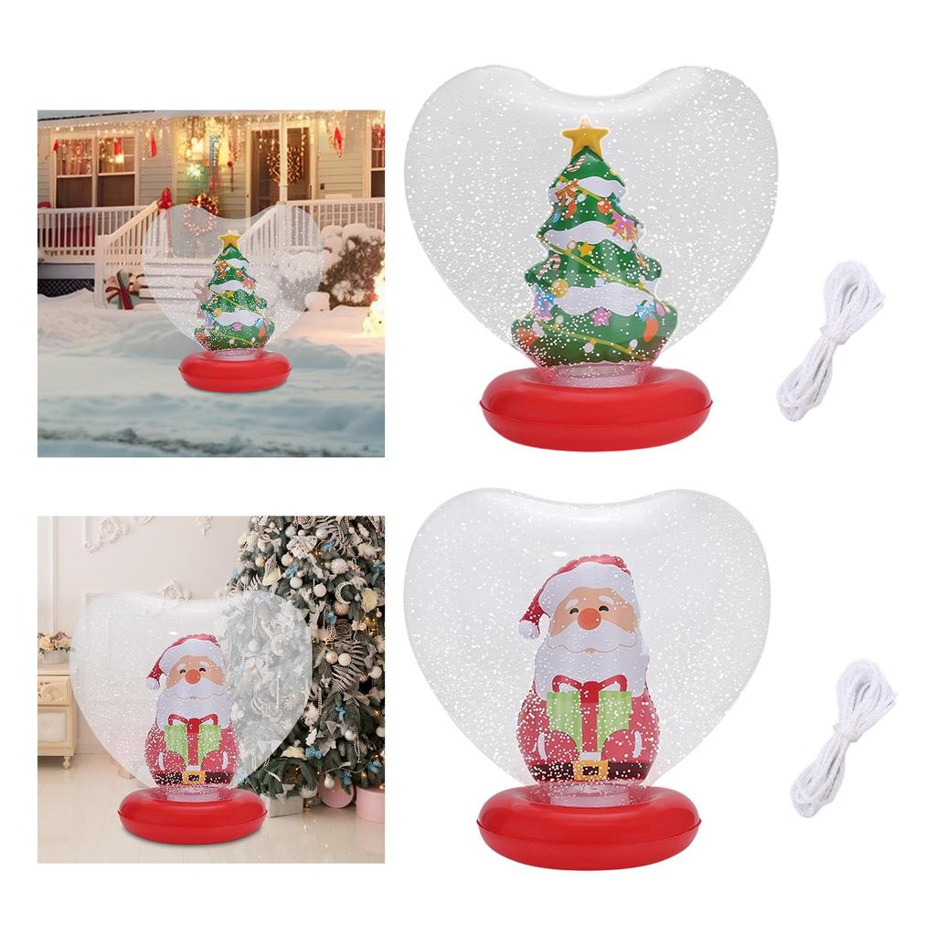 Inflatable Christmas Ball Xmas Ball Versatile Decor Festive Heart Balloon Hanging Ornament Bauble for Yard Mall Party