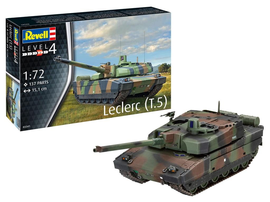 Revell Scale French Leclerc T5 Plastic Model Model Molded In Color 1/72 Kit, 03341,