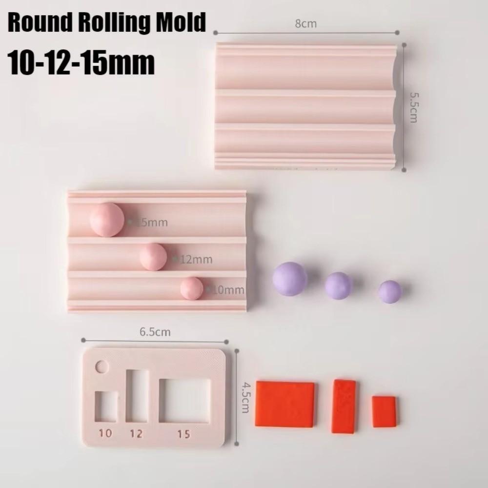 New Soft Ceramic Round Ball Rolling Mold Kit Clay Round with Punched Rubbing Auxiliary Tool DIY Earrings Beads Handmade Tools